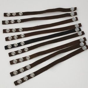 NEW Full-grain buttery leather strip bracelet snap